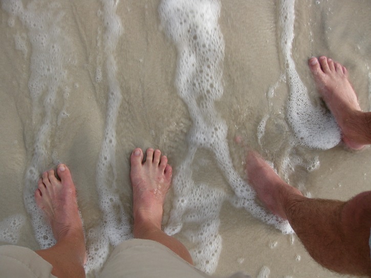 First feel of the cold Gulf of Mexico waters.JPG