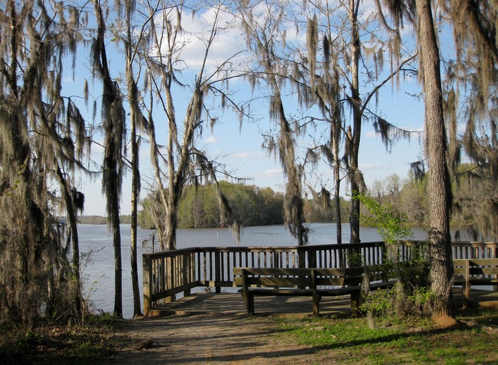 Observation deck at end of tent camping section