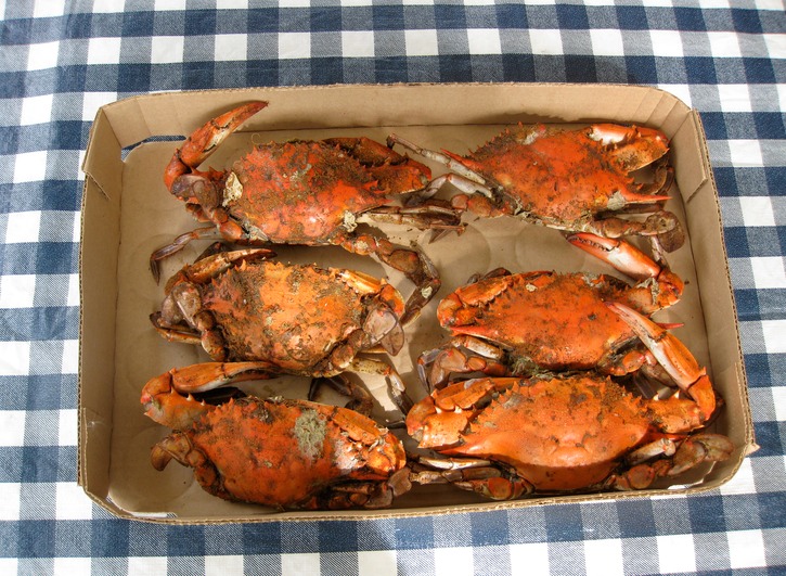 Steamed crabs